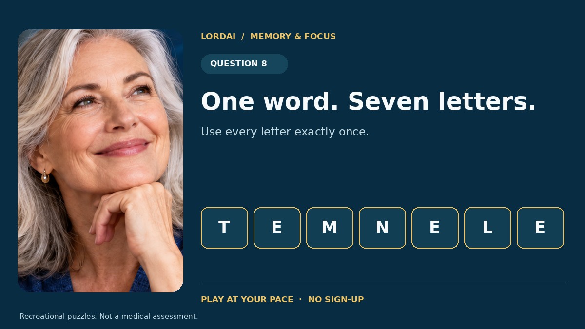 Memory & Focus — Question 8: Put the letters together